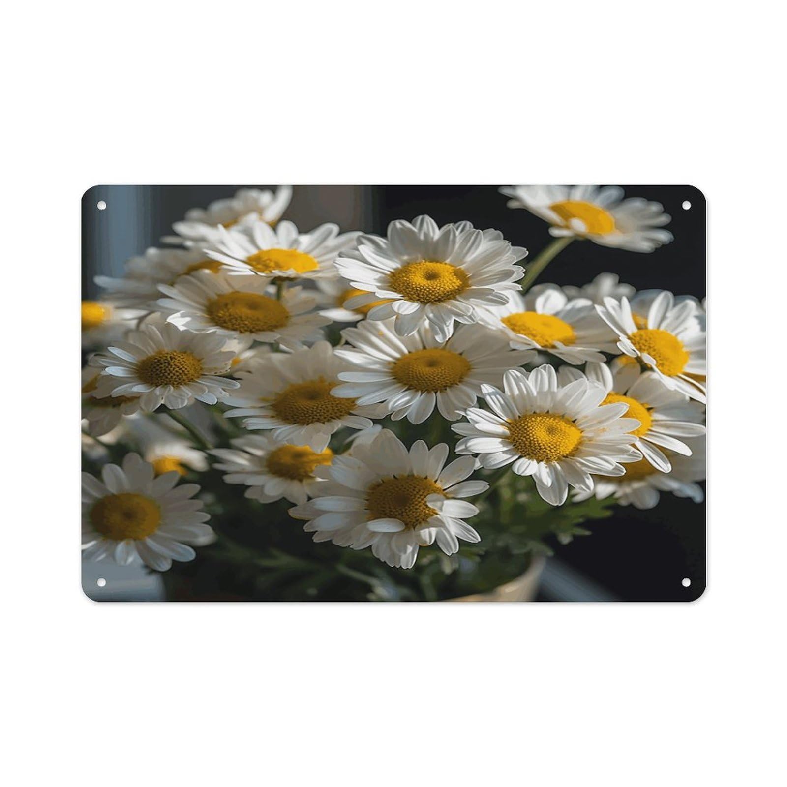 Btcowzrv Style Handful Of Daisies Metal Sign 7.9 X 11.8 Inch, Aluminum Sign Wall Art Decor Easy To Install, Decorative Plaque For Home Bar Kitchen Pub Shop Garage