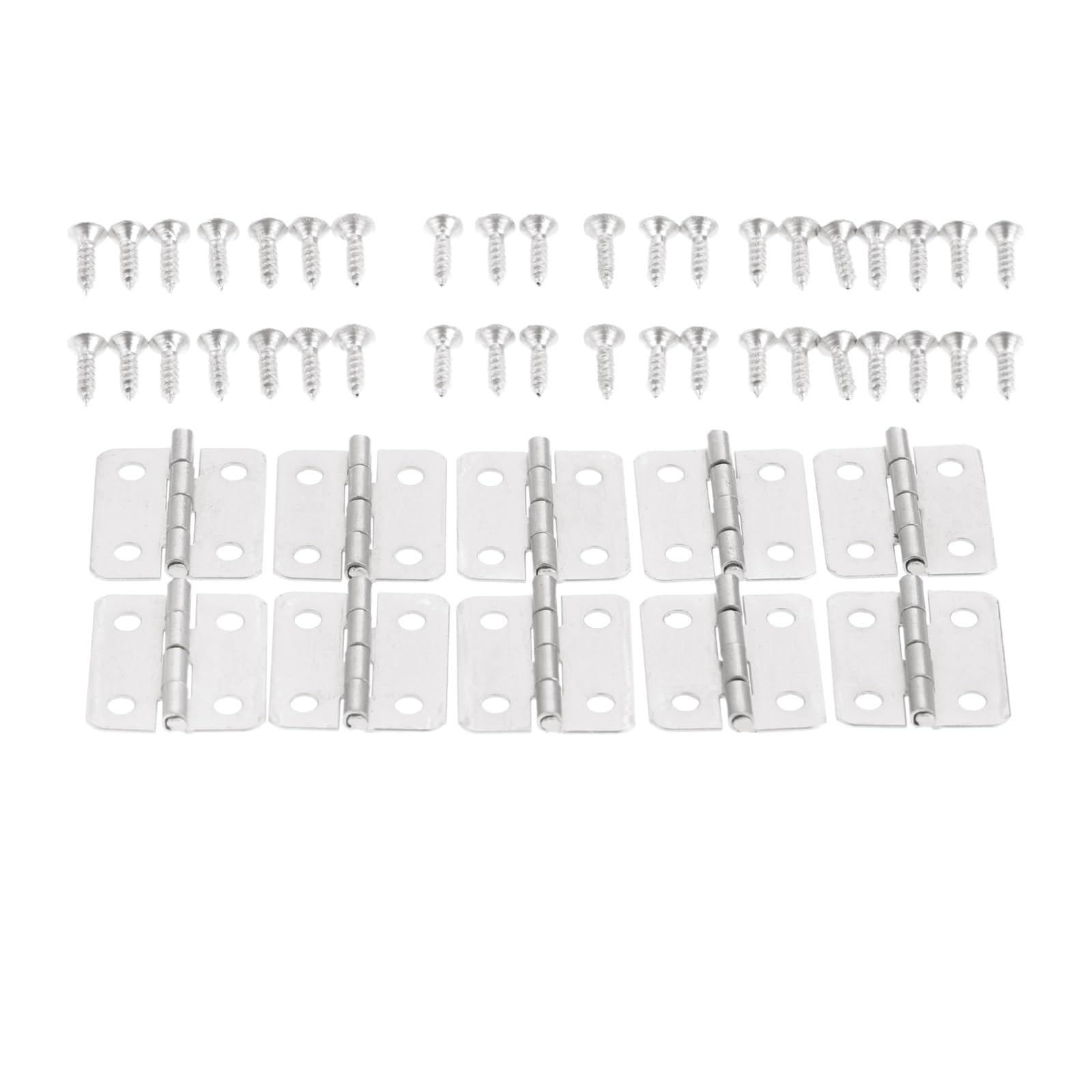 10Pcs Antique Door Cabinet Luggage Furniture Hinges Jewelry Wood Boxes Hinge Home Decoration W/Screw 18 * 16mm Bronze/Silver/Gold for Box(Sliver)