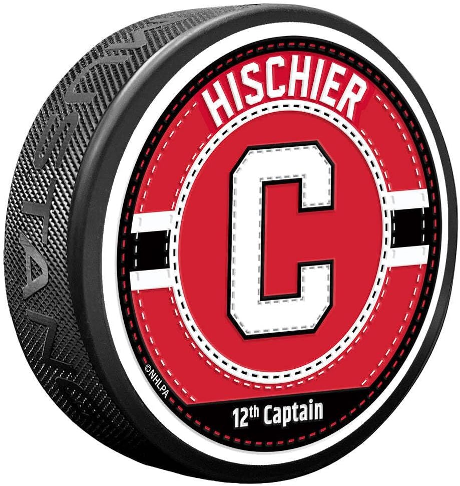 Sports Decor Nico Hishier Puck - Captain Jersey Stitch