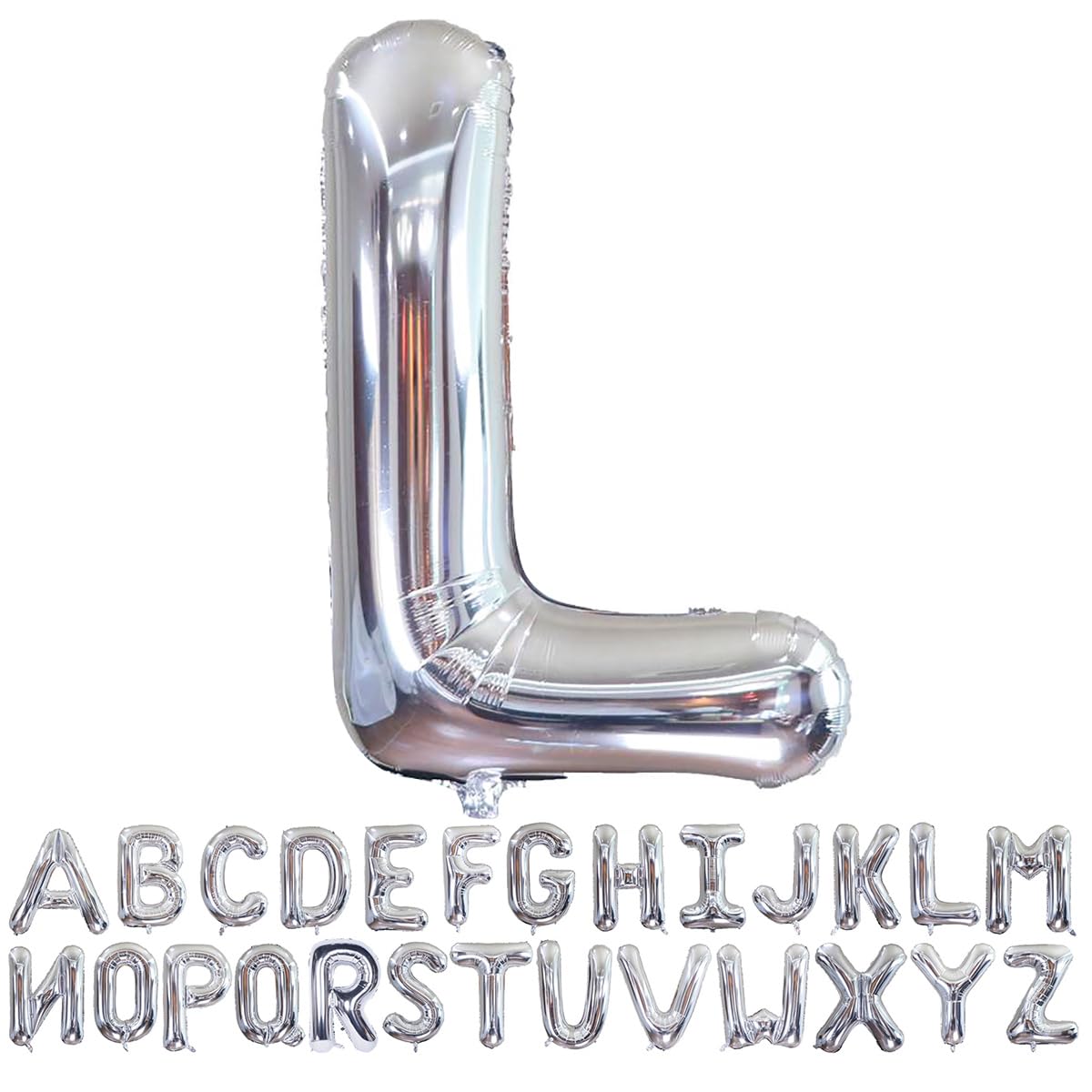Silver Letter L Balloons 40 inch Large Alphabet L Balloons Silver Helium Foil Letter Balloon Banner for Birthday Party Anniversary Wedding Decoration