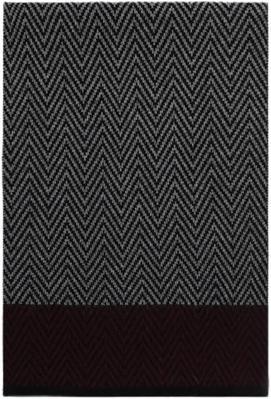 Men's Scarf Casual Business Stripe Cashmere Spliced Thick and Warm Skin Friendly
