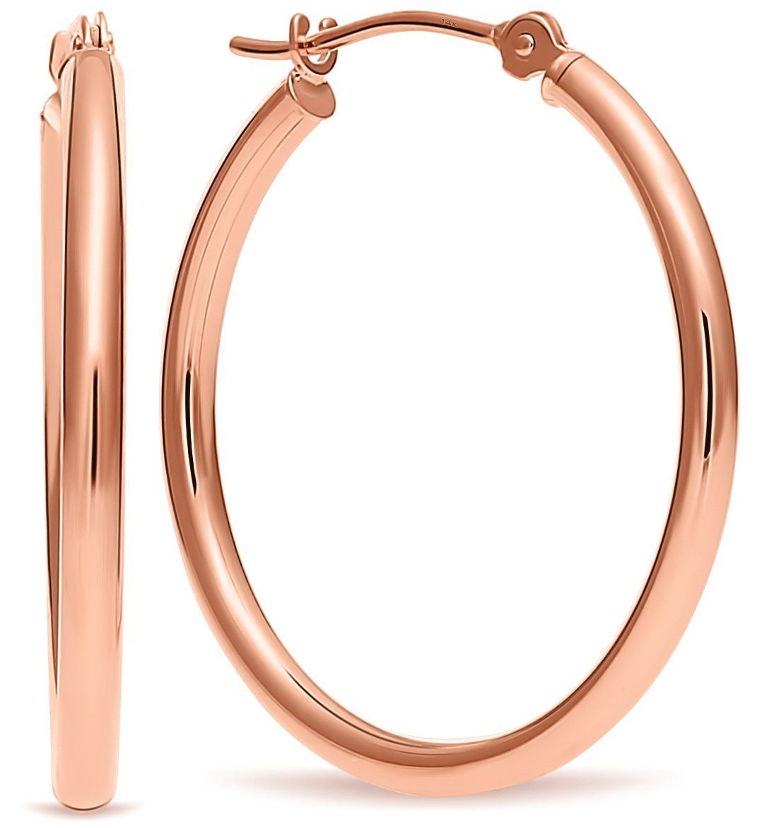 14k Gold Hoop Earrings, 1" Diameter