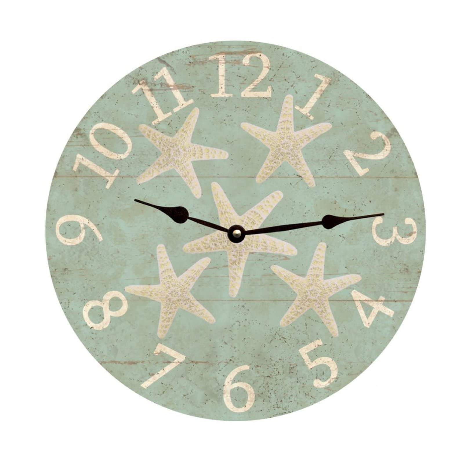 Horloge cuisine sans tic-tac design étoile de mer ronde pour décorer votre salon