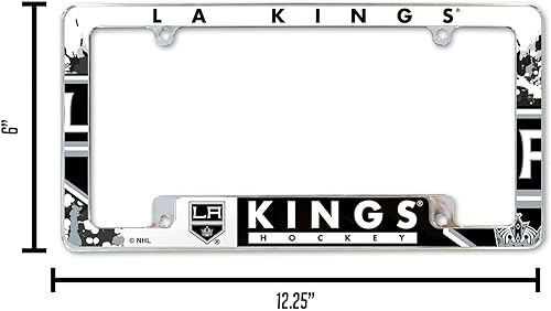 Miniatura 3 de Los Angeles Kings NHL (juego de 2) marcos de matrícula de metal cromado con diseño de marco completo audaz