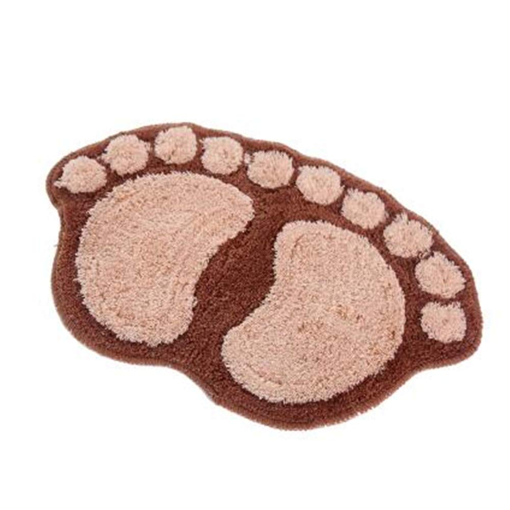 Bath pad Door Floor mat Bathroom Mini Rug Water-Absorbing Big feet mat 60X40CM S Coffee