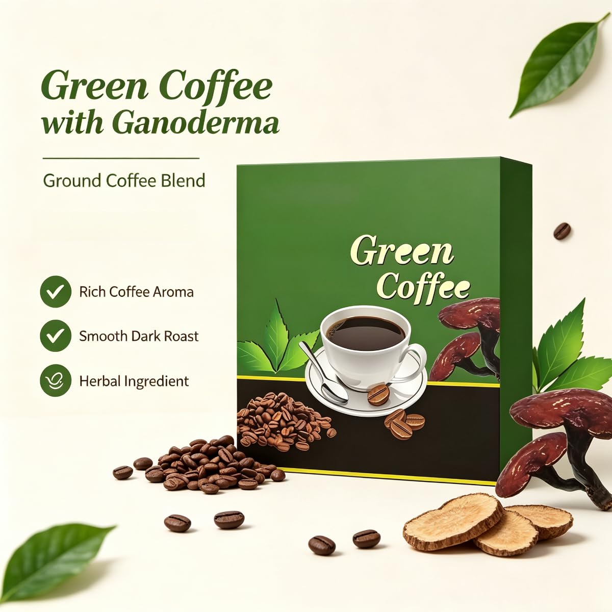 Fórmula Ganoderma‑café verde‑Nutrición vegetal dietética