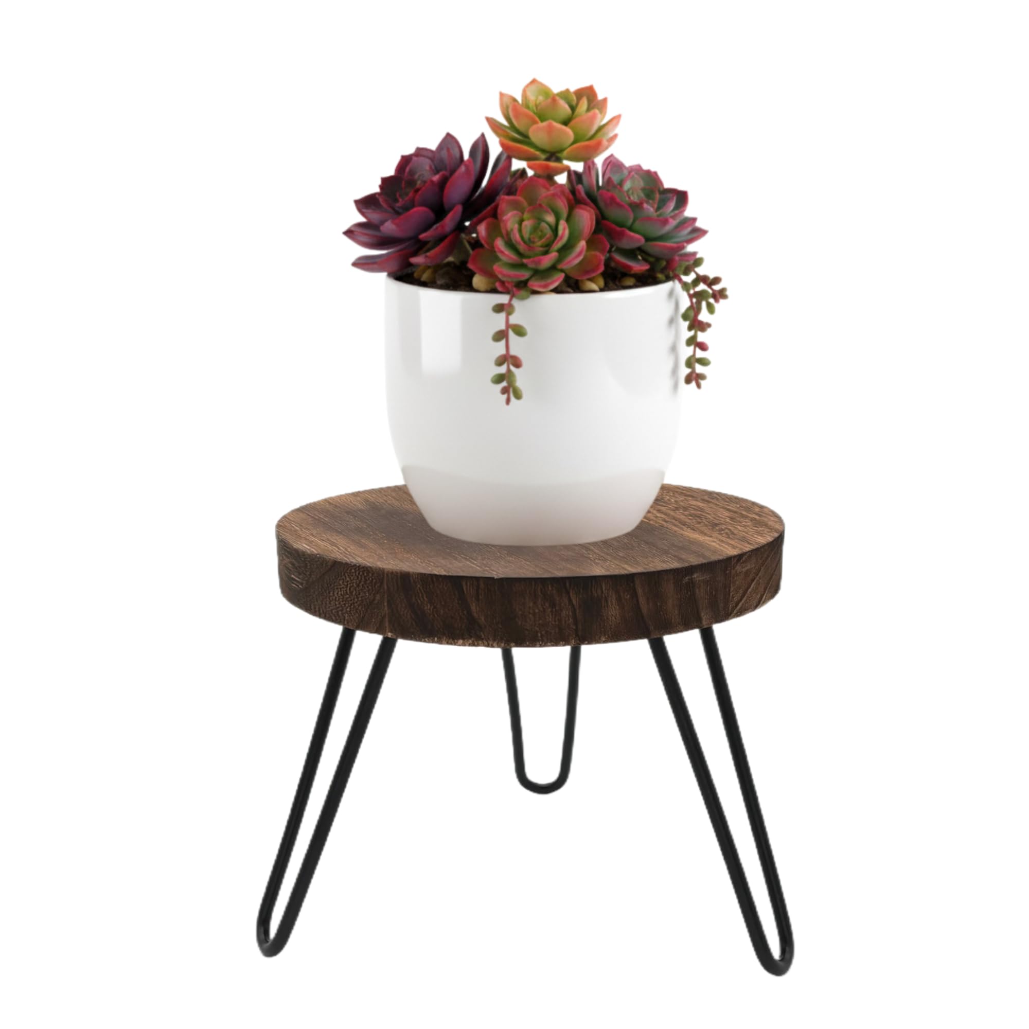 Wood Plant Stand Indoor Outdoor, 8'' Wooden Planter Stands Fit 5-10 Inch Pot, Plant Stool Flower Pot Stand Gardening Display Pedestals for Decor Living Room Balcony, Office, Patio