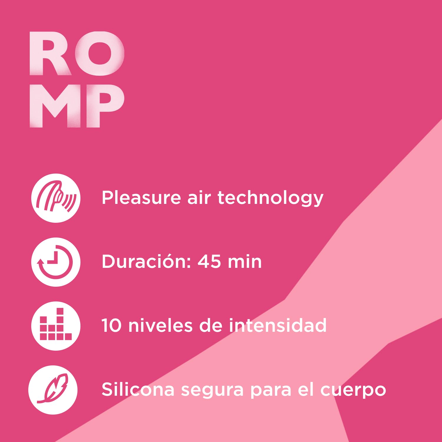 Romp Shine X Succionador de Clítoris feminino | Vibrador mujer con 10 Niveles de Intensidad | Juguetes eróticos para pareja sexuales | Resistente al Agua | Rosa