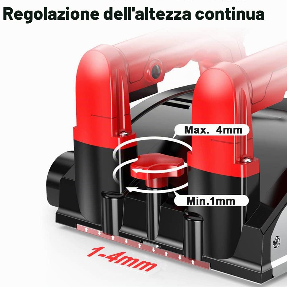 XIIW - Fresa per calcestruzzo, 1600 W, 4000 giri/min, fresatrice a rulli, fresatrice per muri, smerigliatrice per calcestruzzo, fresatrice per pareti per calcestruzzo, gesso, intonaco, malta, vecchie