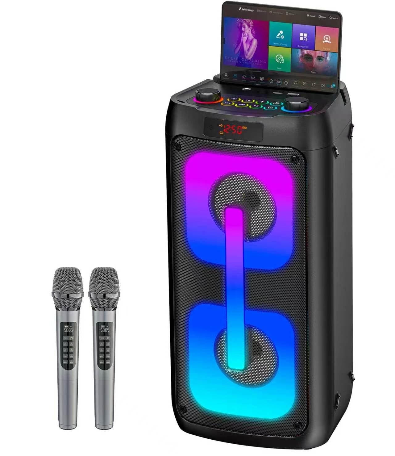 Gesnada Karaoke Machine with 2 Wireless Mics