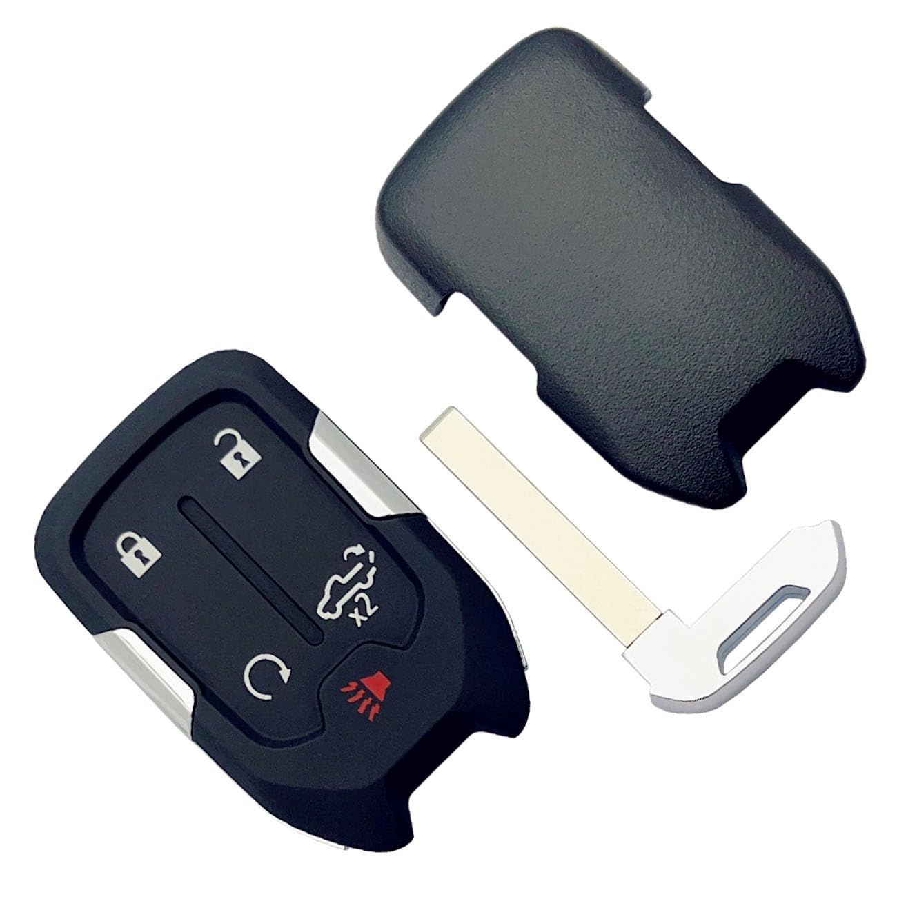 Carcasa de repuesto para llave de coche Chevy Silverado 2022 2021 2020 2019 y GMC Sierra 1500 2500HD 3500HD 5 botones de entrada sin llave de coche (5 botones-B)
