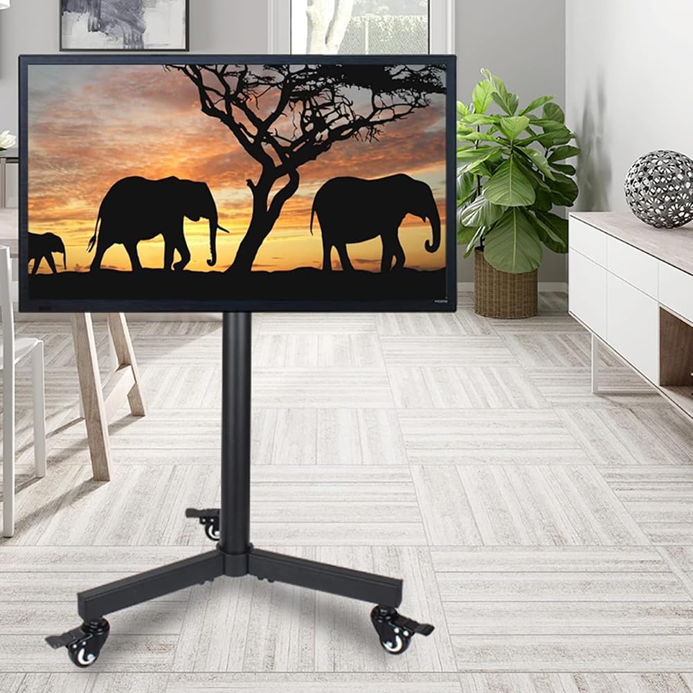 DFGHNBVC Mobile Tv Cart For Small Tvs, Universal Tv Floor Mount Stands With Tripod Wheels, Height Adjustable, Outdoor Rolling Tv Stands For 14-32 Inch Led Lcd Oled Plasma Flat Tv,
