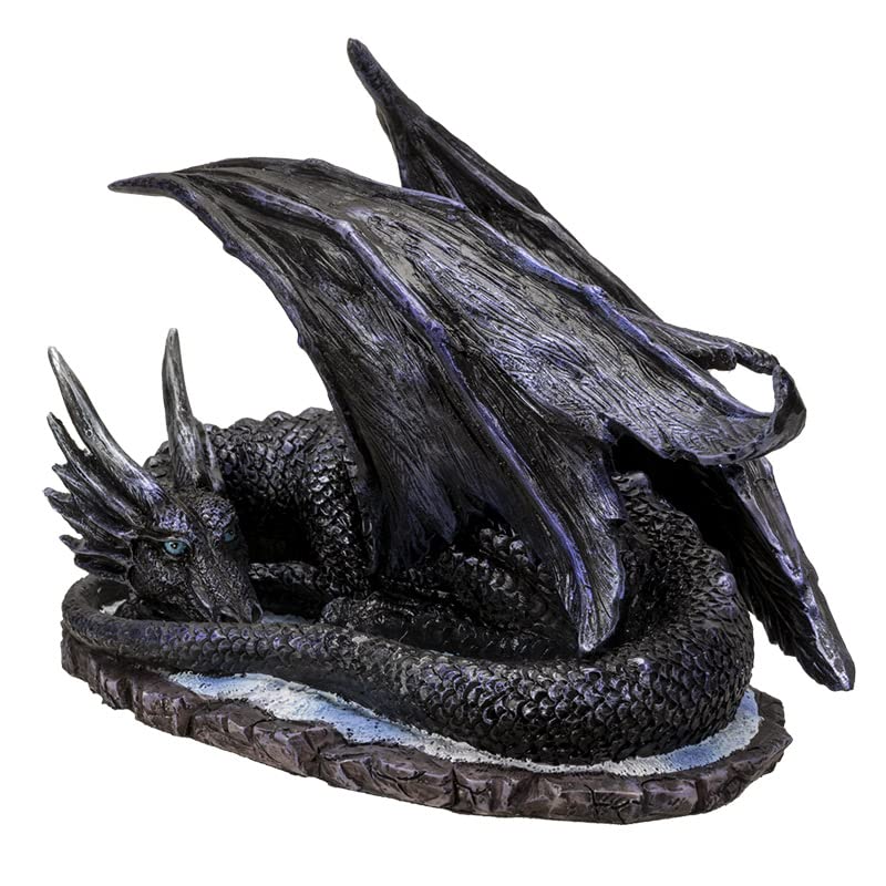 Dragon noir en résine de 15 cm par Pacific Giftware - 4