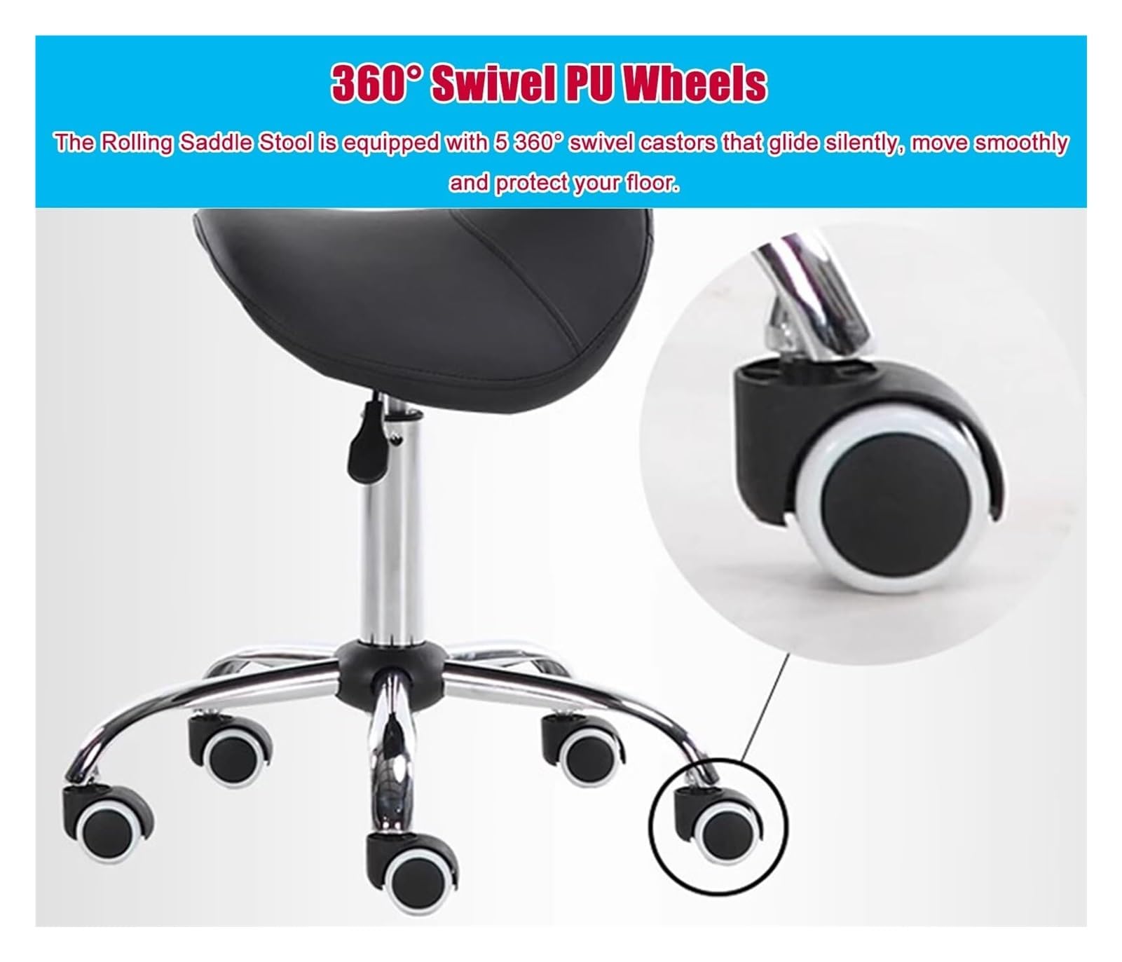 Sedia a sella ergonomica per igiene dentale, sgabello girevole con supporto posteriore per salone, cucina, casa, ufficio, musica, pittura e lavoro