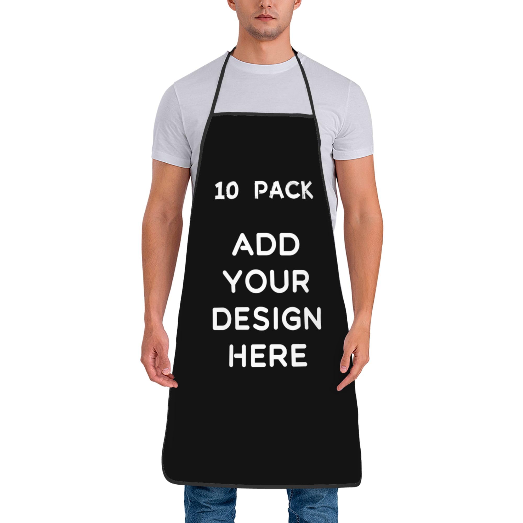 OHORTEB 10 Pack Custom Logo Apron with Photo, Customized Picture Chef Cooking Apron Bulk Personalized Text Kitchen Waterproof Apron