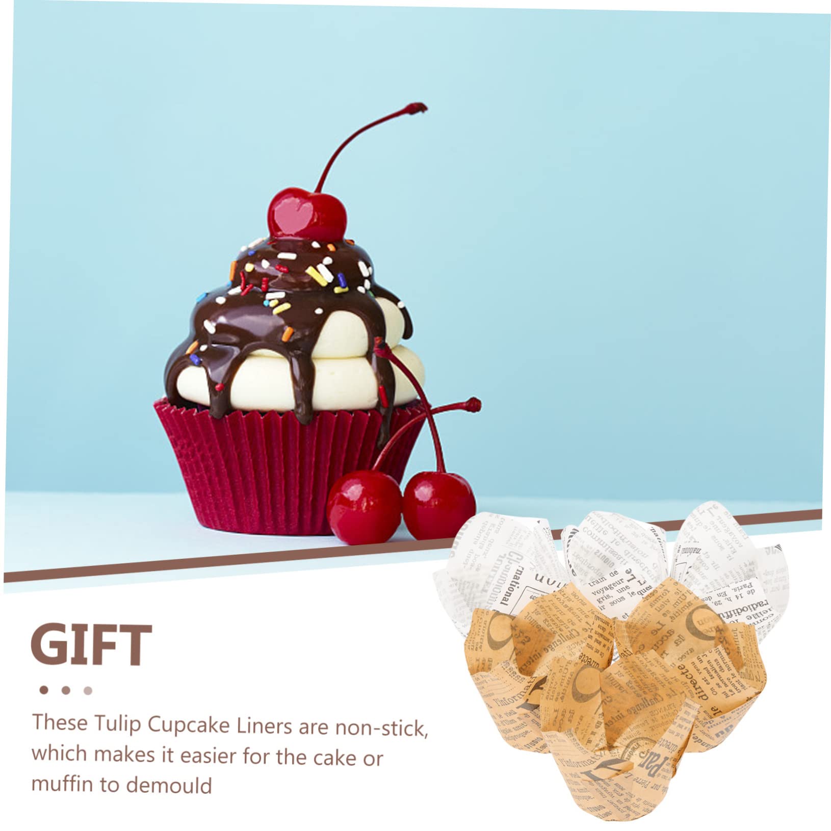 LIFKOME 400pièces Caissettes à Papier Tulipe Moules à Muffins Décoratifs Anti-huile Pour Gâteaux Pour Anniversaires Et Événements Spéciaux