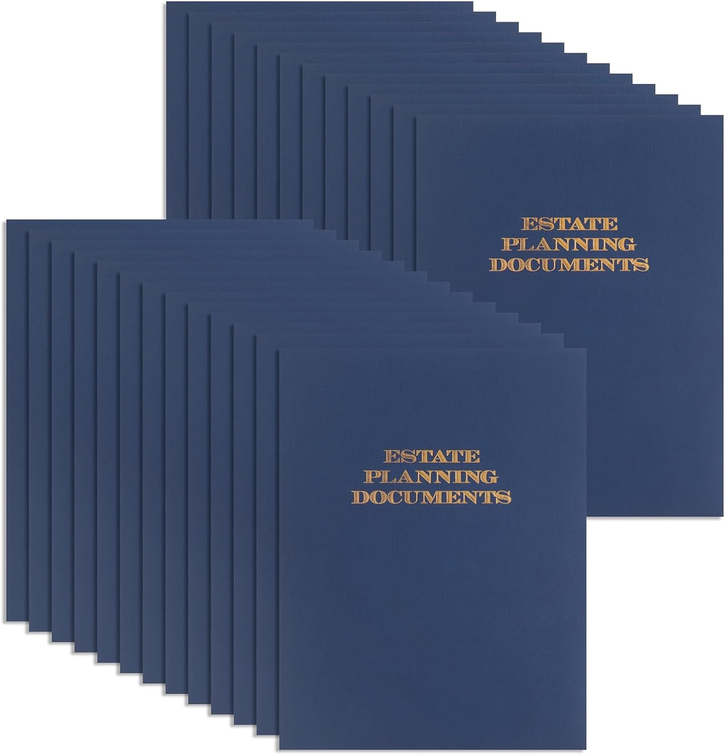 Blue Summit Estate Planning Document Pocket Folder, Blue Pocket Folder with Stamped Gold Foil, 25 Count