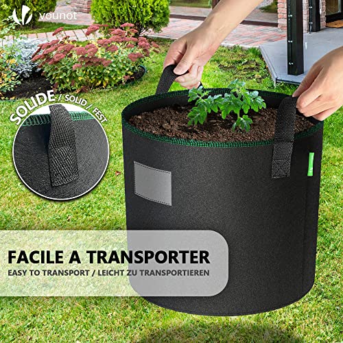 VOUNOT 5 Stück Pflanzsack 20L aus Vliesstoff, Pflanztasche mit Pflanzenschilder zum Beschriften… – Ansicht 6