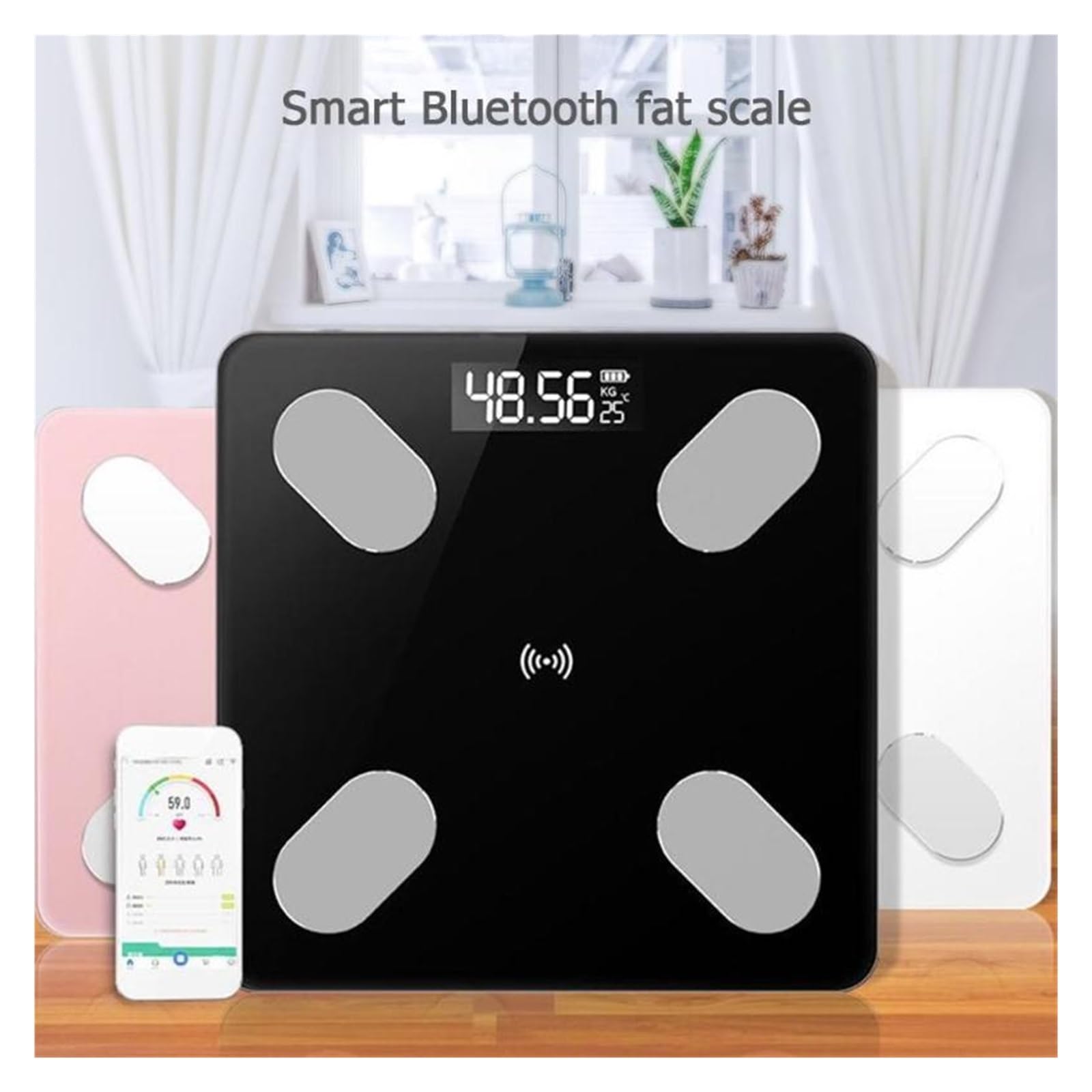 Cyfrowa waga łazienkowa cyfrowa waga do pomiaru tkanki tłuszczowej Smart Floor-elektroniczny LCD Smart Bluetooth analizator składu ciała (kolor: różowy USB)
