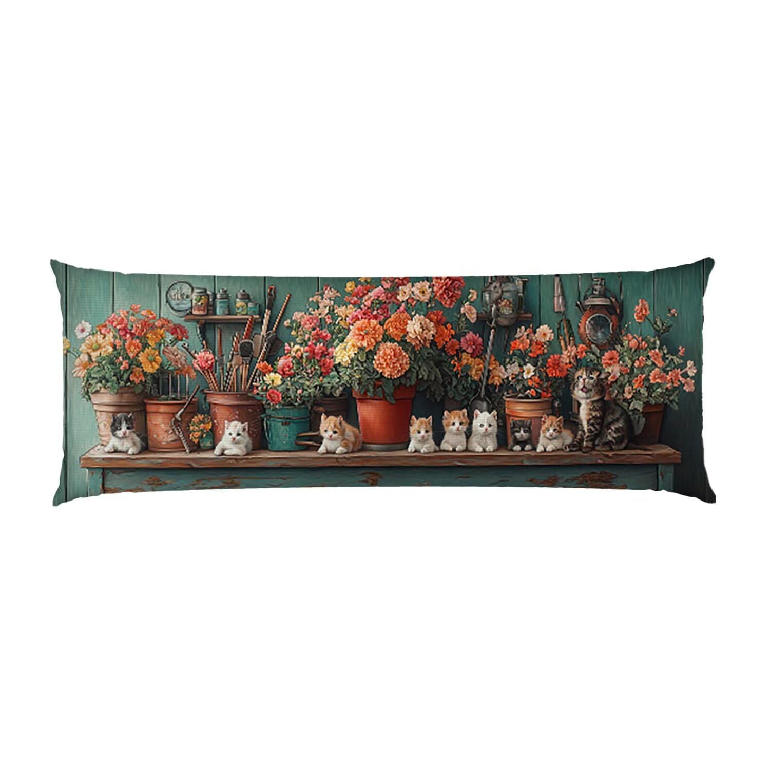 Almohada Corporal para Adultos - Almohada Embarazada - Almohadas Corporal para Dormir de Lado Extra Larga 180x60cm, Soporte Integral para Espalda y Caderas Terciopelo Funda Cojin (Gato huajia) h-324