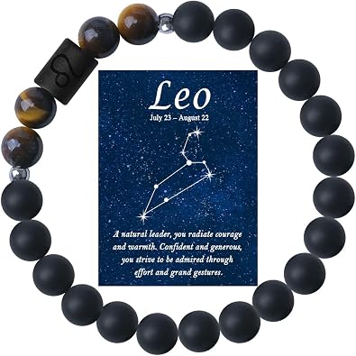 Zodiac Bracelets for Women Men 12 Constellations Healing Crystal Stone Beads Bracelet Birthday Zodiac Gifts Horoscope Spiritual Bracelet Gift