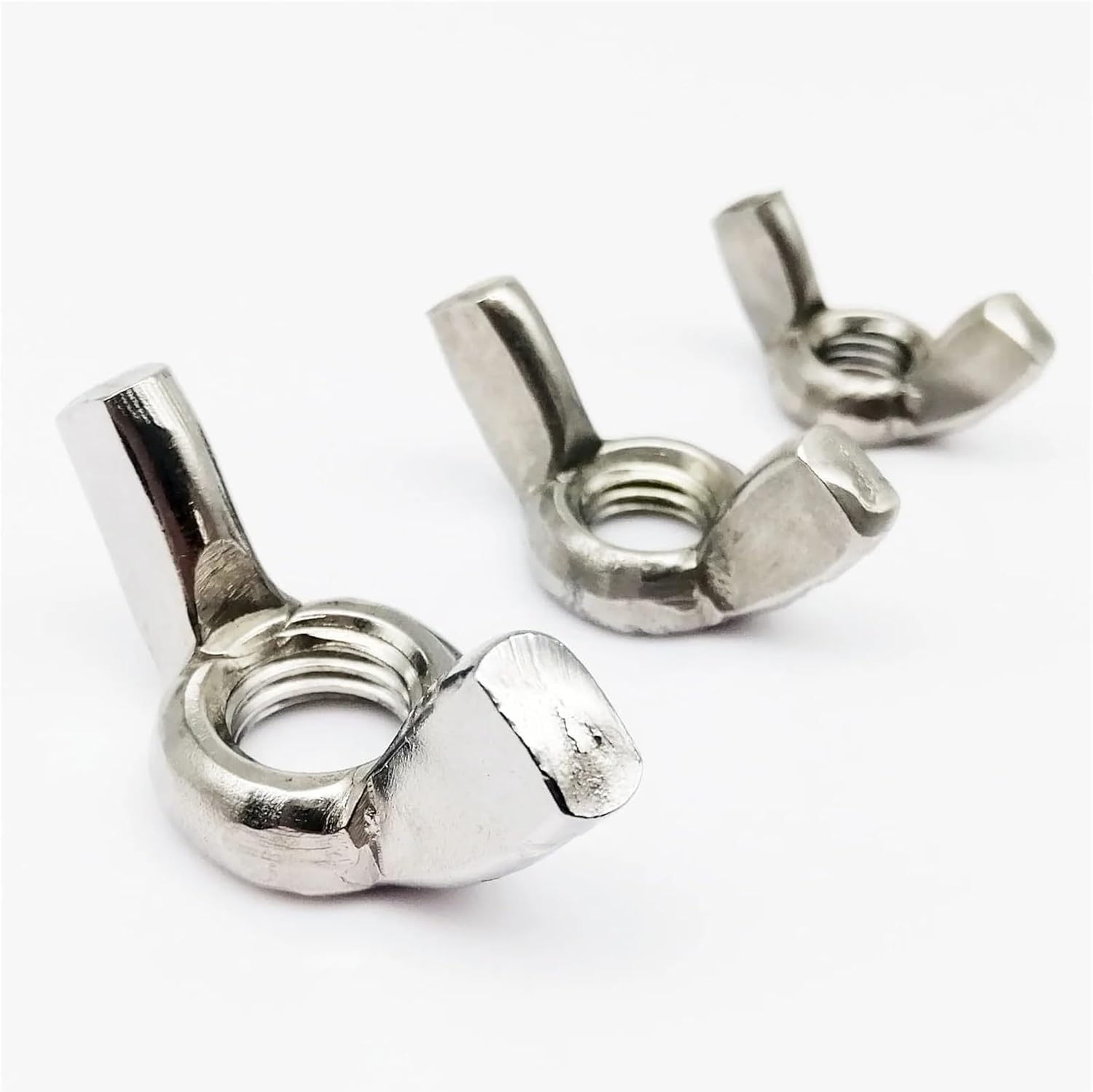 CFFQDQUANB Wing Nuts and Bolts 2/5/10pcs M3 M4 M5 M6 M8 M10 M12 304 Stainless Steel Adjust Thumb Nut Hand Adjust Thumbnut Ear Wing Nut Hardware Nut(10pcs M6)