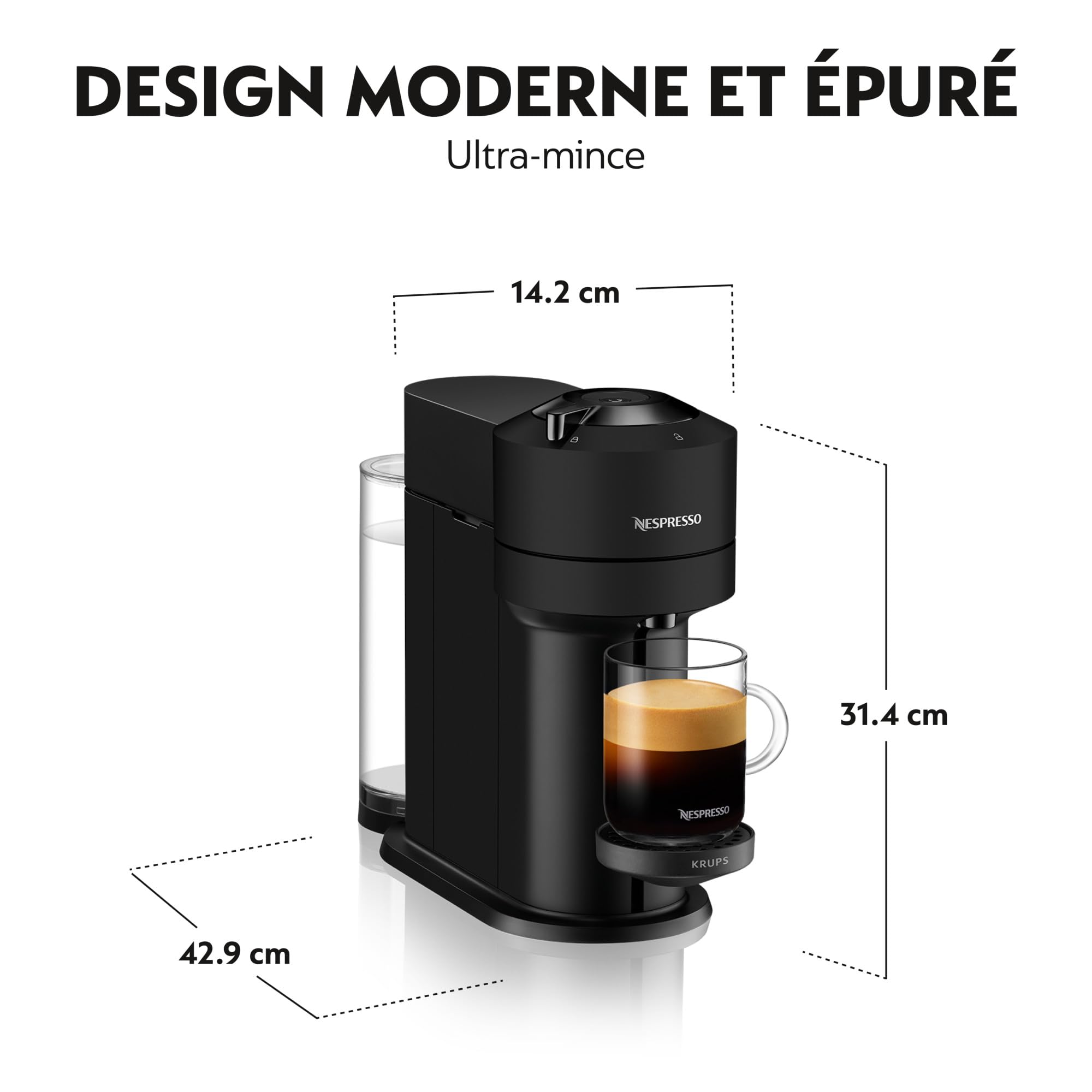 Nespresso Krups Machine à Café Vertuo Next Gris Claire+52 capsules offertes, Capsules café Vertuo seulement, Technologie Centrifusion, 5 Tailles de Tasses, Design Moderne, Arrêt Automatique, YY5902FD