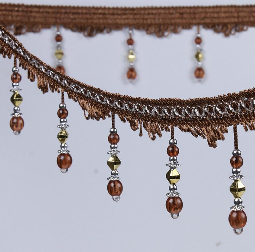 11 Meters Braided Rhinestone Bead Tassel Trim Fringe for Sewing Home Decor Lampshades
