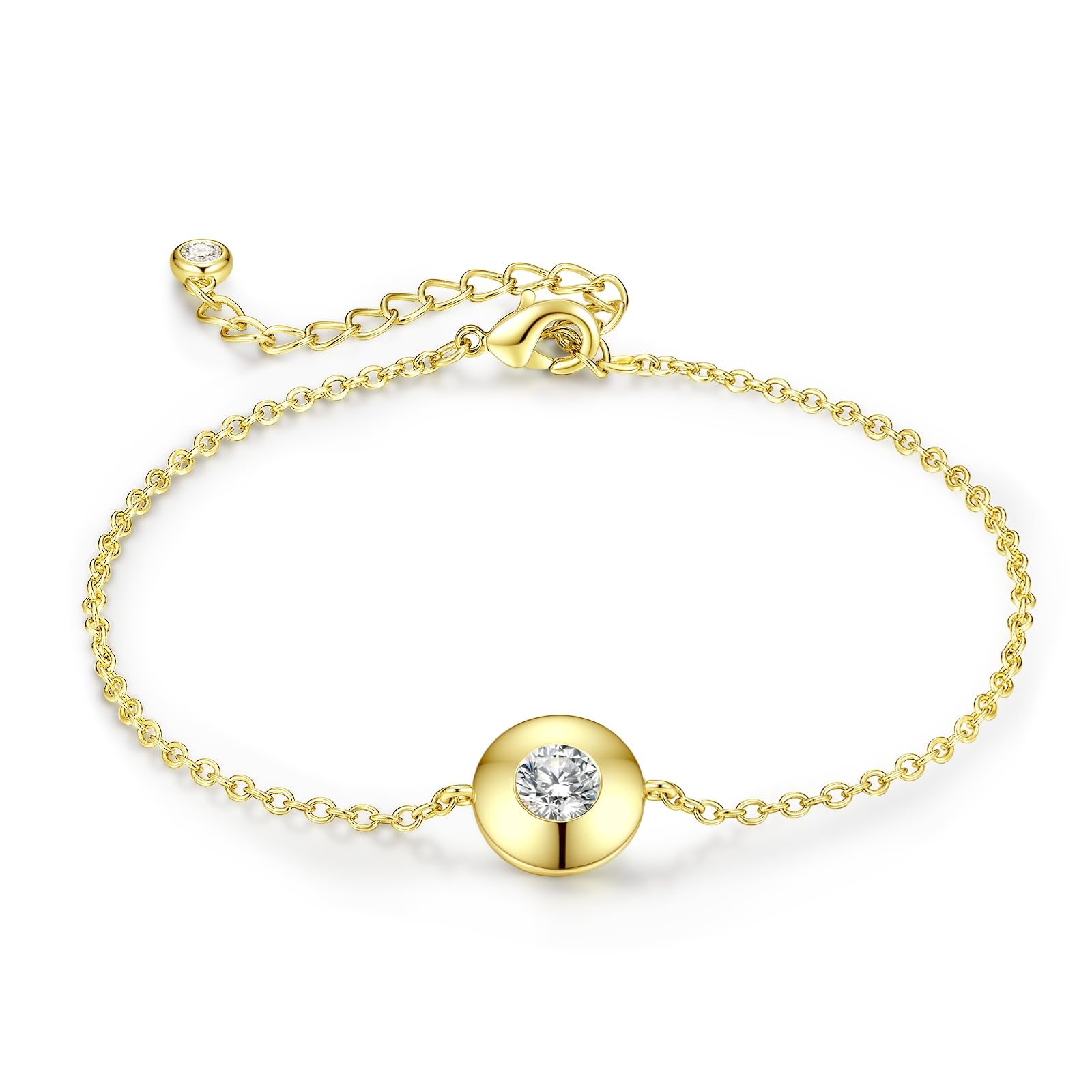 Lyniuoy Damen Offener Armreif Armband 18K Vergoldet Zirkonia Schmuck für Frauen Freundin Mutter Tochter Ehefrau Schwester Geschenk für zum Geburtstag Jahrestag Valentinstag Weihnachten