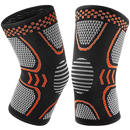 Knee Brace for Knee Pain Women Men Compression Knee Brace with Side Stabilizers Gel Pad Adjustable Knee Support Sleeves for Meniscus Tear ACL Arthritis Working Out (Small, Mixed Orange) Knee Brace for Knee Pain Women Men Compression Knee Brace with Side Stabilizers Gel Pad Adjustable Knee Support Sleeves for Meniscus Tear ACL Arthritis Working Out (Small, Mixed Orange)