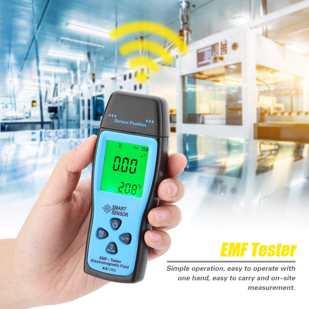 Fydun EMF Meter, AS1392 Mini Display LCD Rilevatore di radiazioni elettromagnetiche portatili