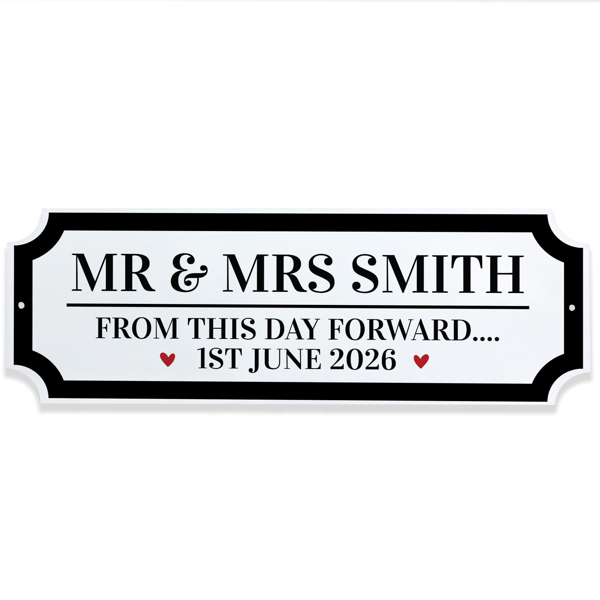 Red Ocean Personalised Wedding Road Sign, Mr & Mrs Wedding Decor Plaques, Custom Name Plaque, Wedding Gift, Newlywed Sign, Romantic Home Decor Anniversary Present