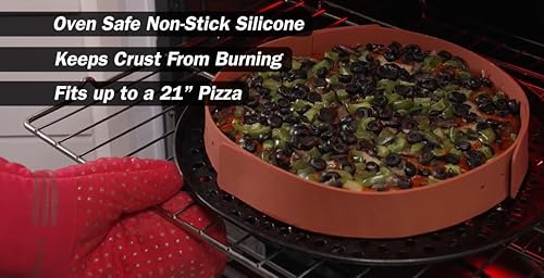 Miniatura 4 de Jokari Cinturón protector de corteza de pizza de silicona ajustable de alta calidad para hornear tus propias pizzas de hasta 21 pulgadas y evita que