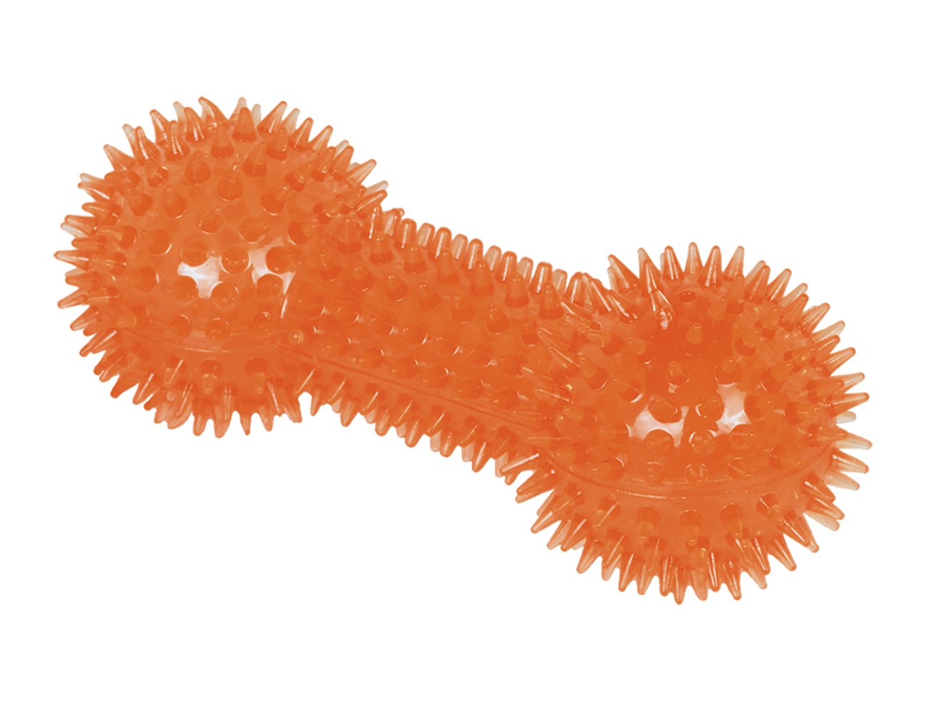 Nobby TPR Spiky Dumbbell, 15 cm, Orange