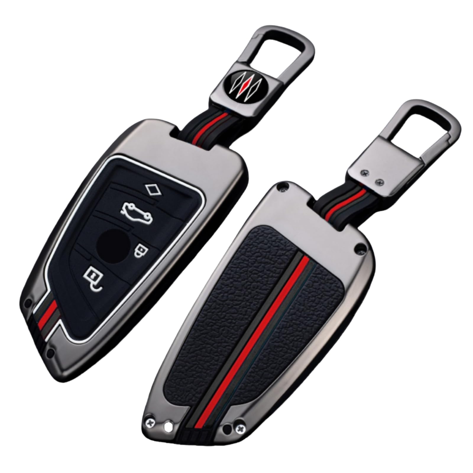 Happyit Zinc Alloy Car Key Cover Cases for bmw 2 3 5 7 Series 6GT X1 X3 X5 X6 F45 F46 G20 G30 G32 G11 G12 F48 G01 F15 F85 F16 F86 (4 Buttons B, Matt color)
