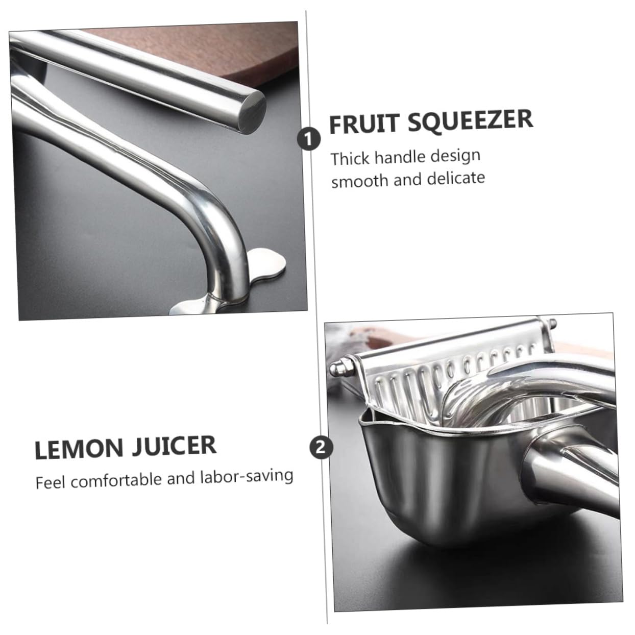 Cabilock Spremiagrumi Facile da Pulire in Acciaio Inox 304 Manico Confortevole Manuale per Spremere Agrumi Freschi e Frutta a Mano