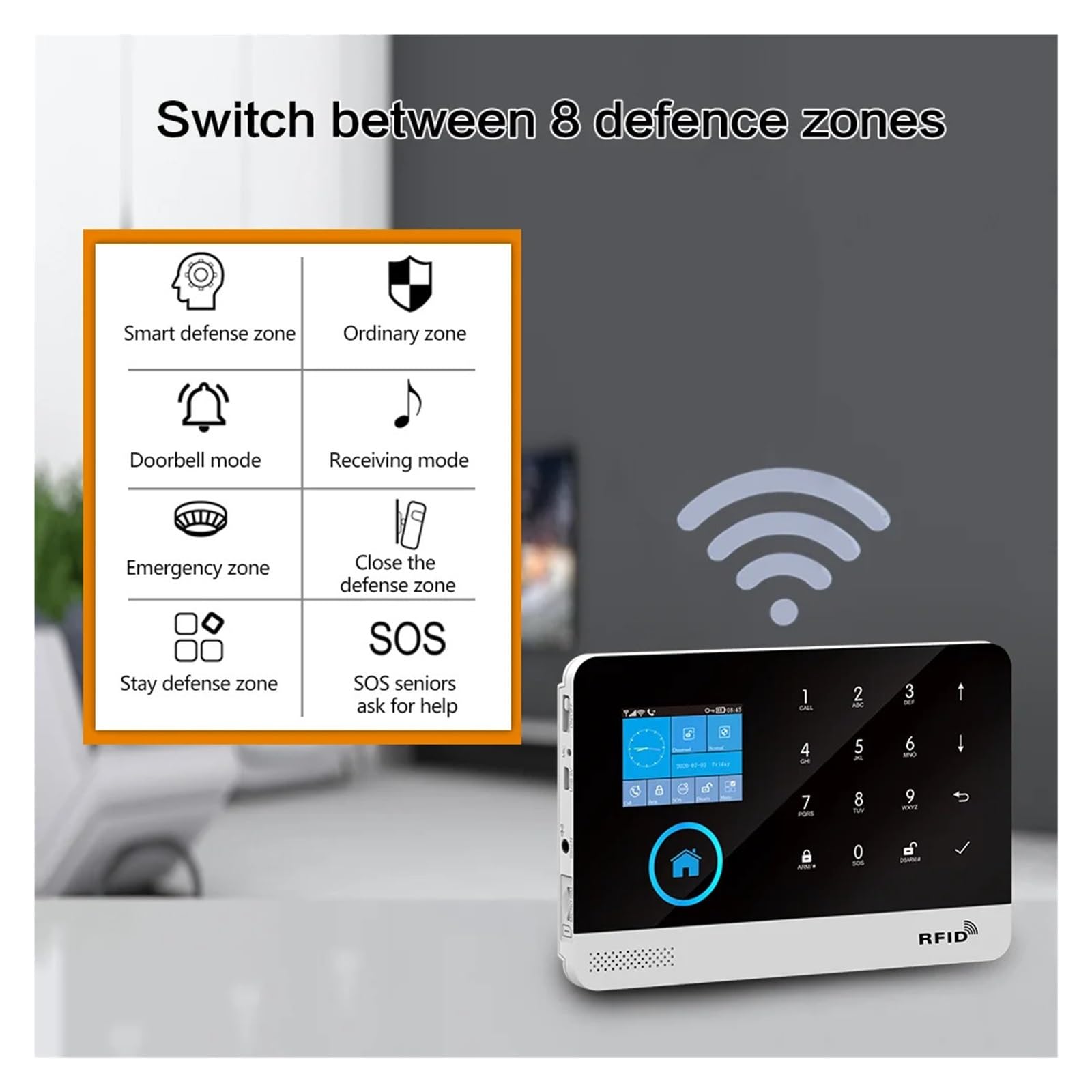 Di Allarme Sicurezza Domestica WIFI GSM Con Tastiera Wireless E Sensore Movimento Antifurto TUYA APP Telecomando Smart Kit Monitoraggio Remoto(K)