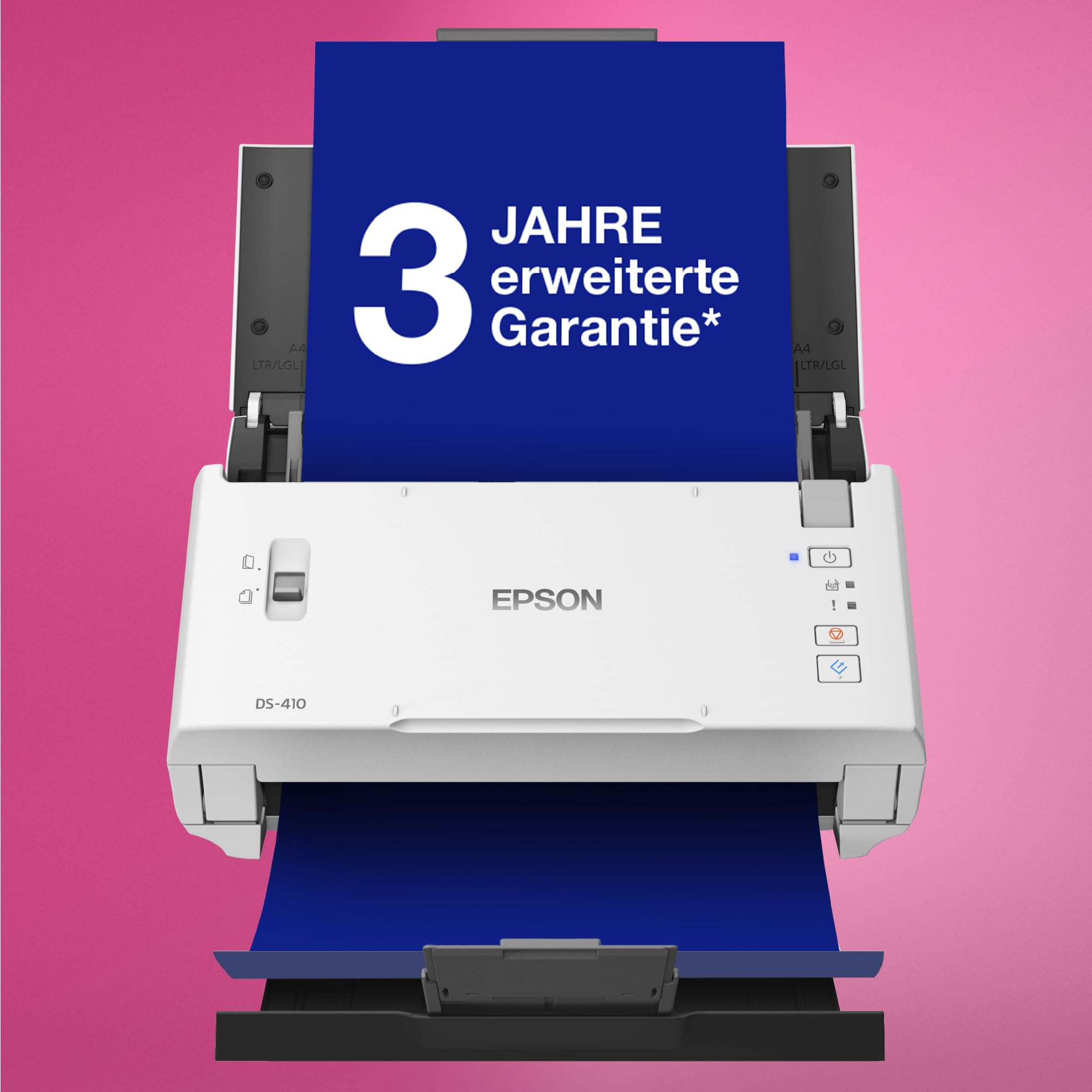 Workforce DS-410: Kompakter A4 Business-Scanner mit Blattzufuhr, automatischem Dokumenteneinzug für 50 Blatt und Epson Document Capture Pro-Software