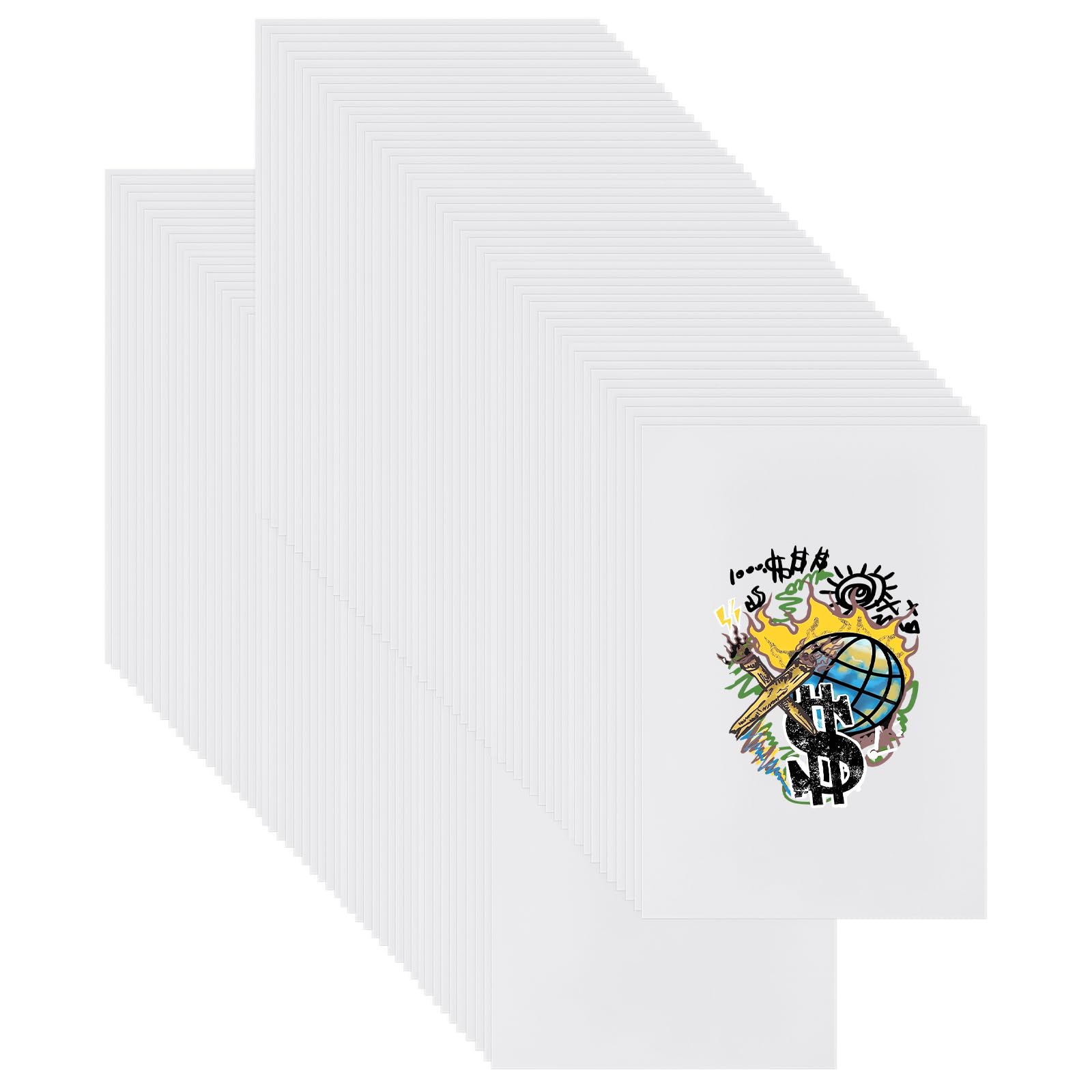 GLOBLELAND Lot de 100 feuilles de papier de sublimation pour imprimantes à jet d'encre - 20 x 22 cm - 120 g/m² - Papier de sublimation pour t-shirts, tasses, projets de bricolage, sacs