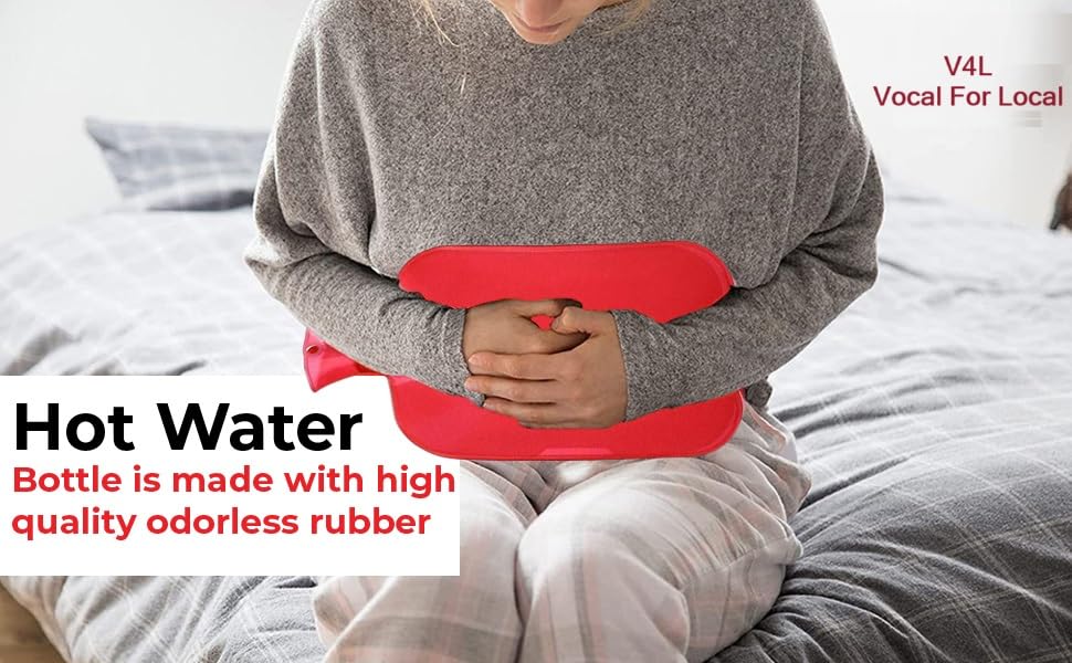 V4L Hot Water Bag/Bottle - Ideal for Back pain/Body ache/Menstrual pain - NON-ELECTRICAL 2 L Leak Proof - Image 7 thumbnail
