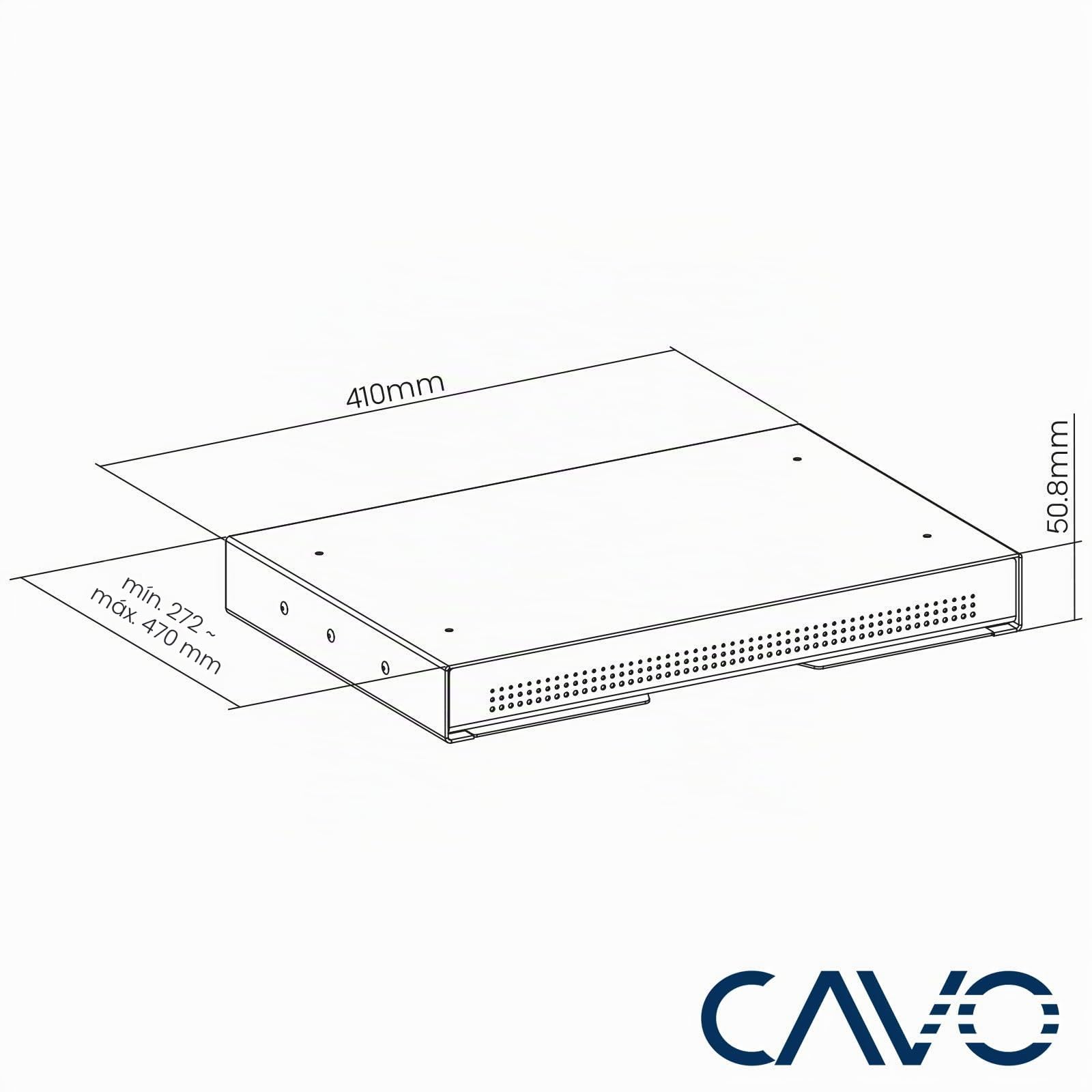 CAVO Cajón portadocumentos de acero 410 x 272 mm negro, Cajón bajo escritorio