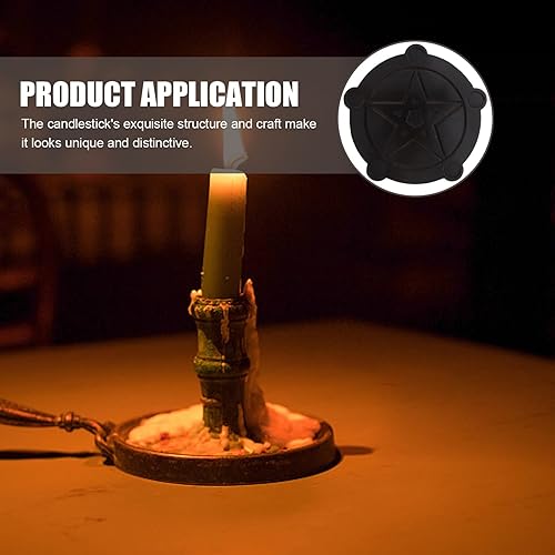 Miniatura 3 de Cabilock Portavelas de madera con forma de estrella, candelabro Hoder Feng Shui, decoración del hogar, ideal para fundición de altar, campanillas,