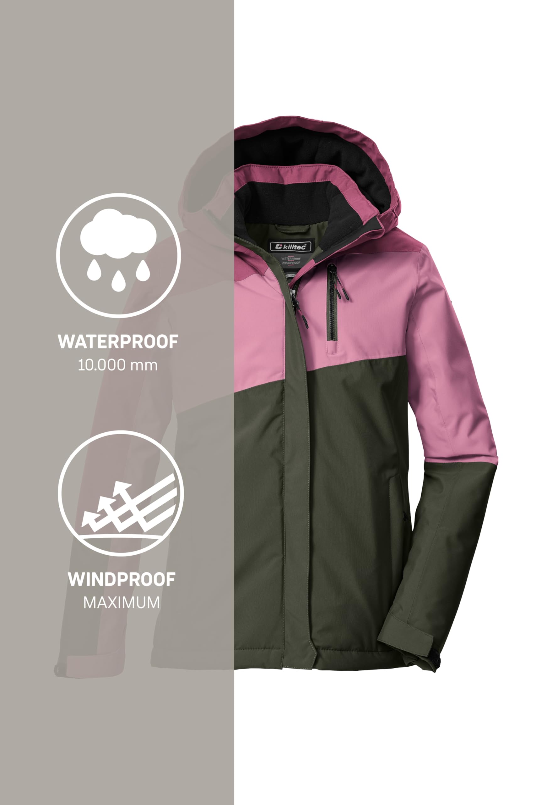 Killtec Kow 218 Grls Jckt Chaqueta funcional/chaqueta de exterior con capucha y protección contra la nieve Niñas