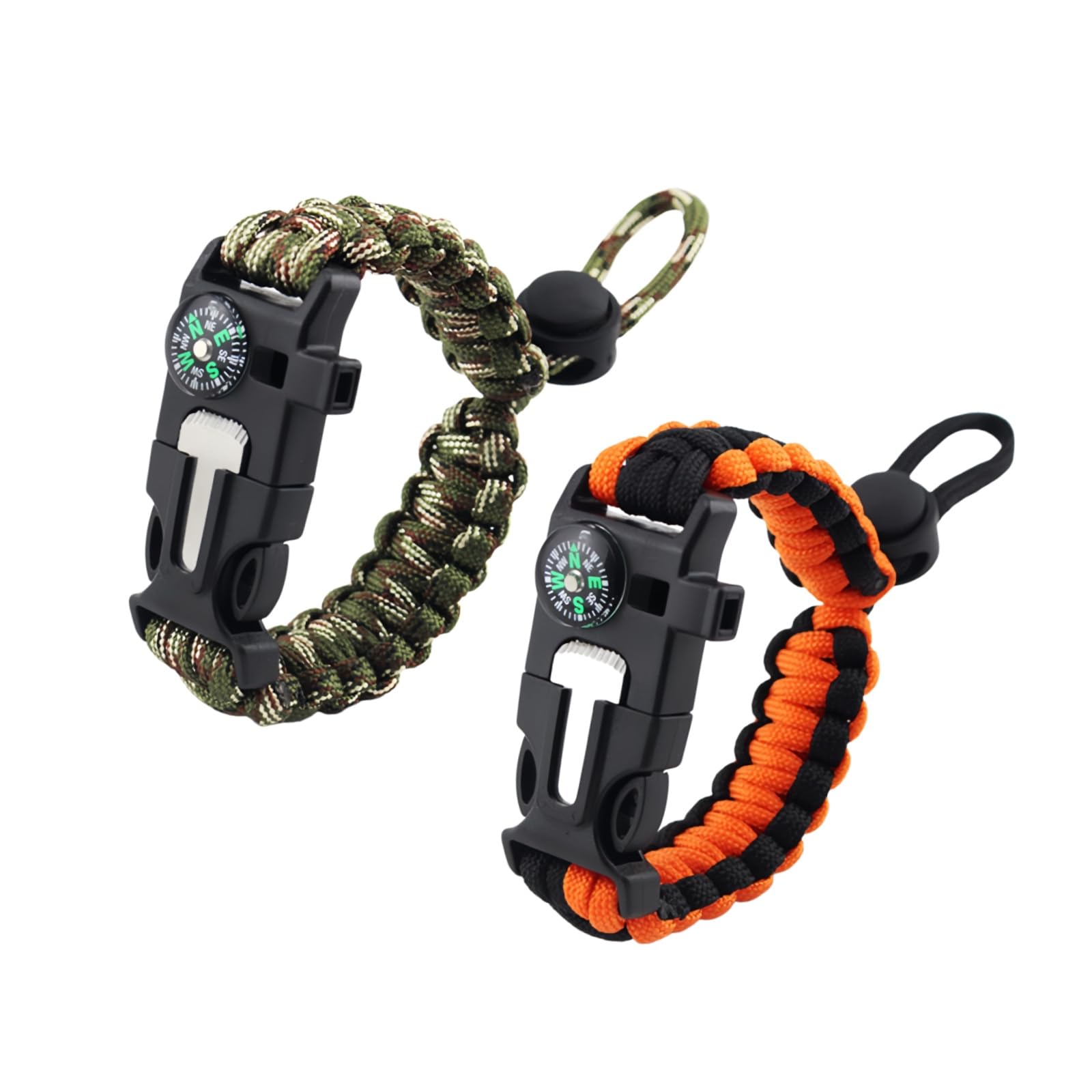 LVNEHAL Paracord Bracelet, with Compass, Whistle, Flint Steel Fire Starter — image 1