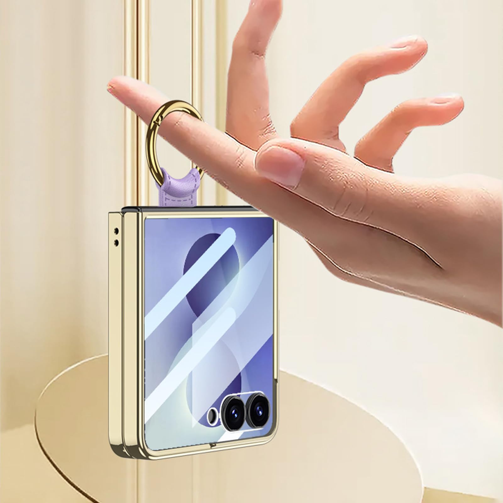 Smukłe etui do Samsung Galaxy Z Flip 8, luksusowa galwanizowana stylowa