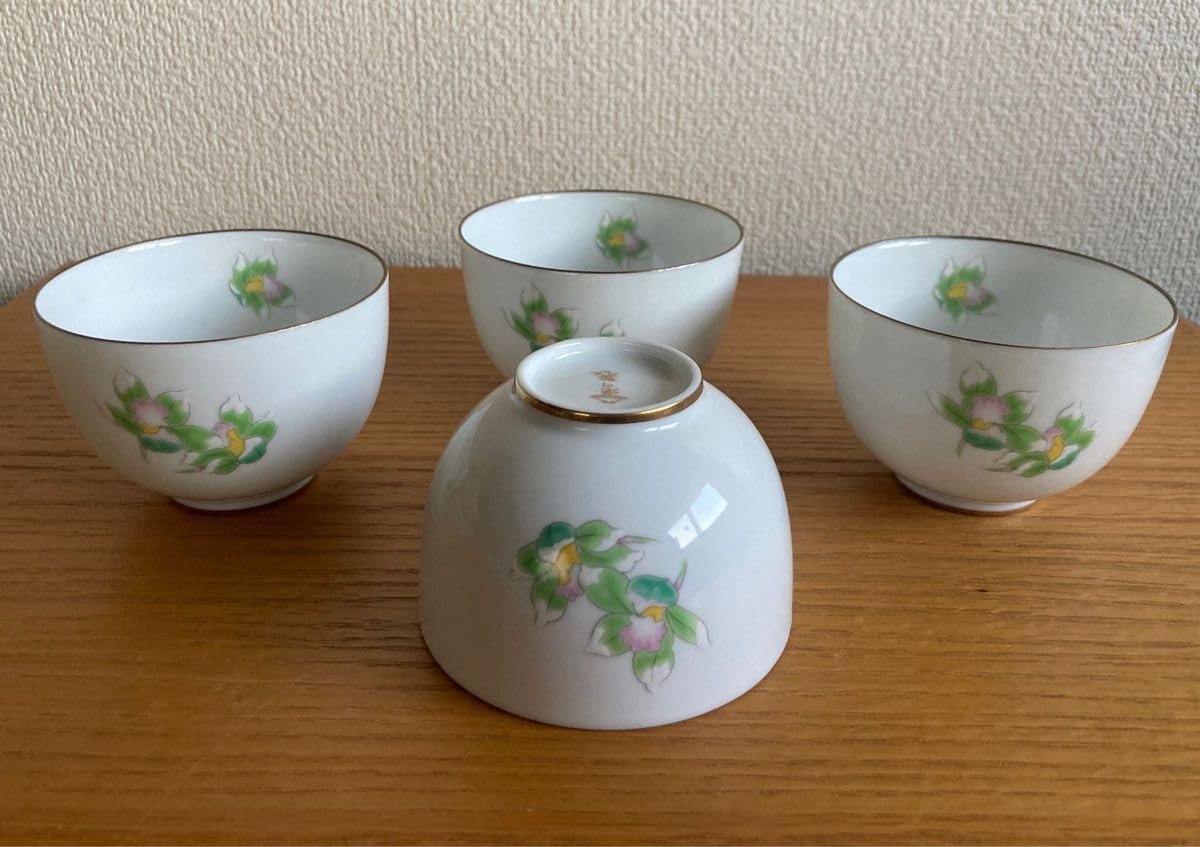 1728 まとめ売り香蘭社深川製磁九谷焼柿右衞門湯呑猪口4客