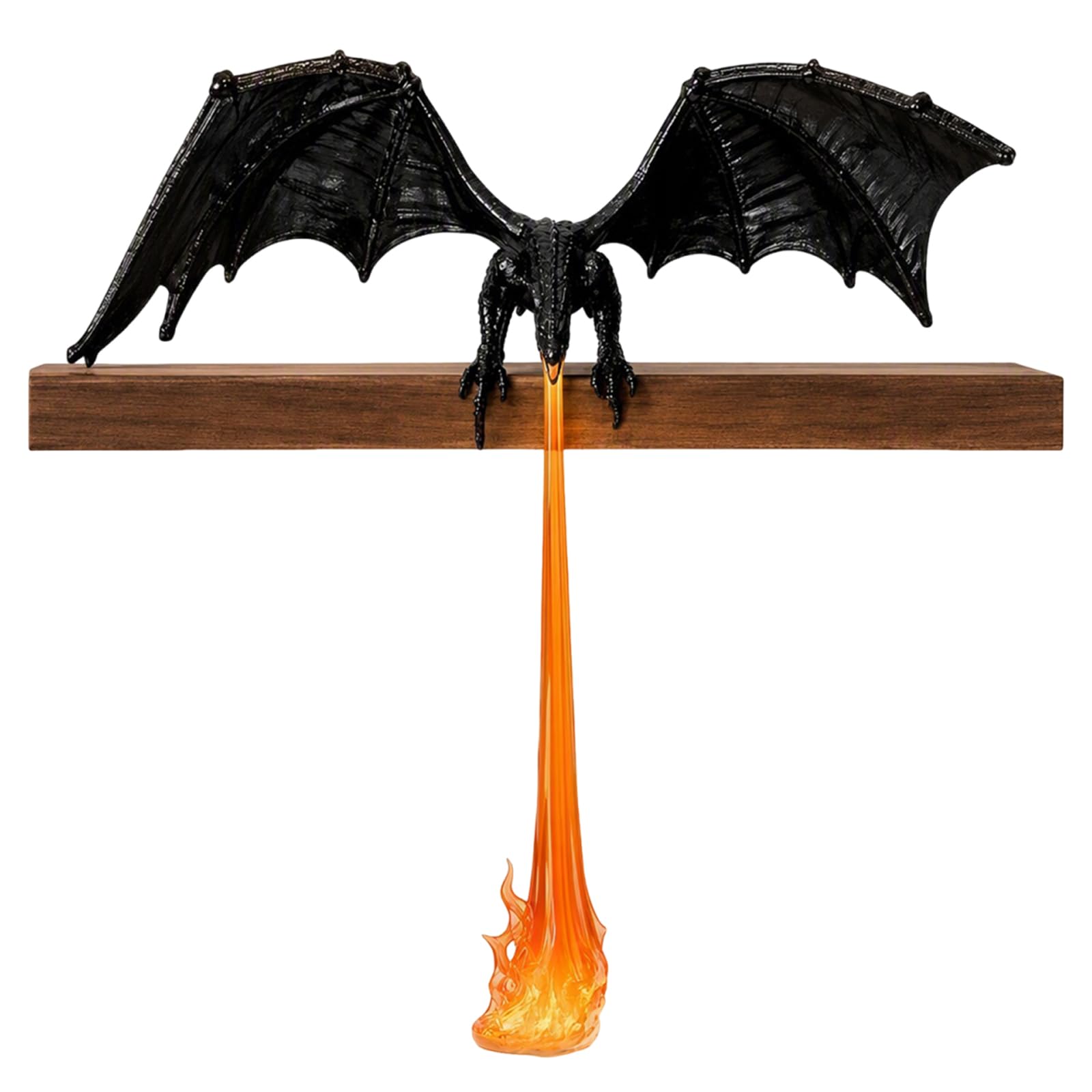 Dragon Gothic Shelf Sitter LED Flame Decor Posągi