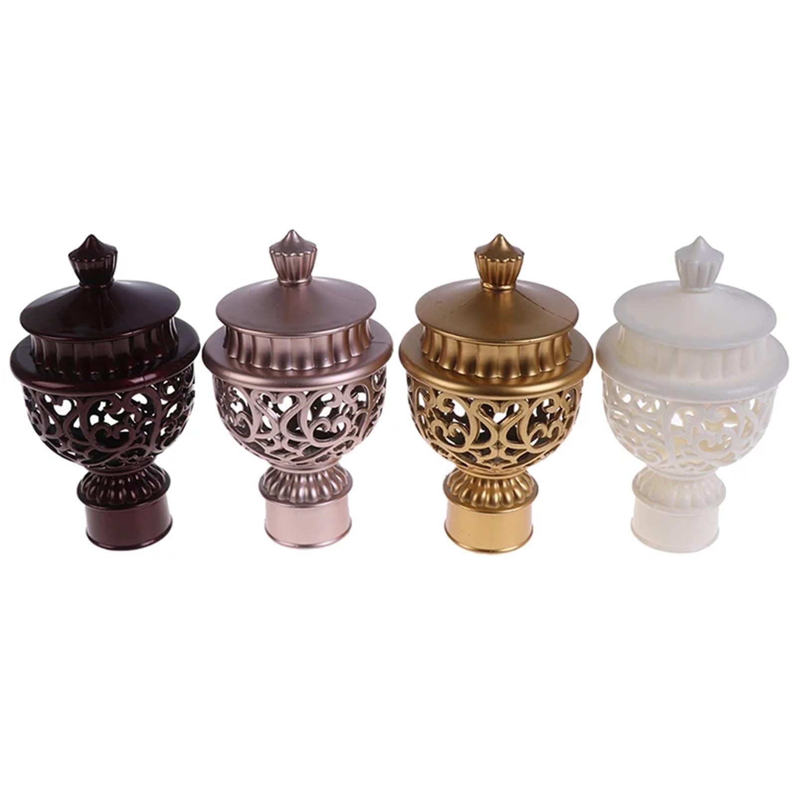 Końcówka karnisza, Zestaw wymienny końcówek karniszy, 2 sztuki do wielokolorowych plastikowych osłon o średnicy 28 mm(Rose Gold)