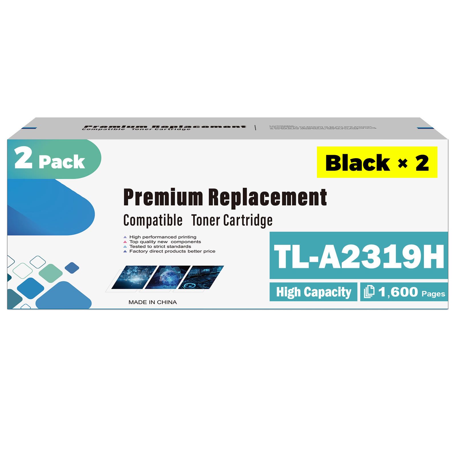 TL-A2310H TL-A2319H Toner Cartouche (2 Paquets) 1600 Pages Compatible pour BP2309W BM2309W BM2309AW BP2300W BM2300W BM2300AW Imprimante [Noir*2]