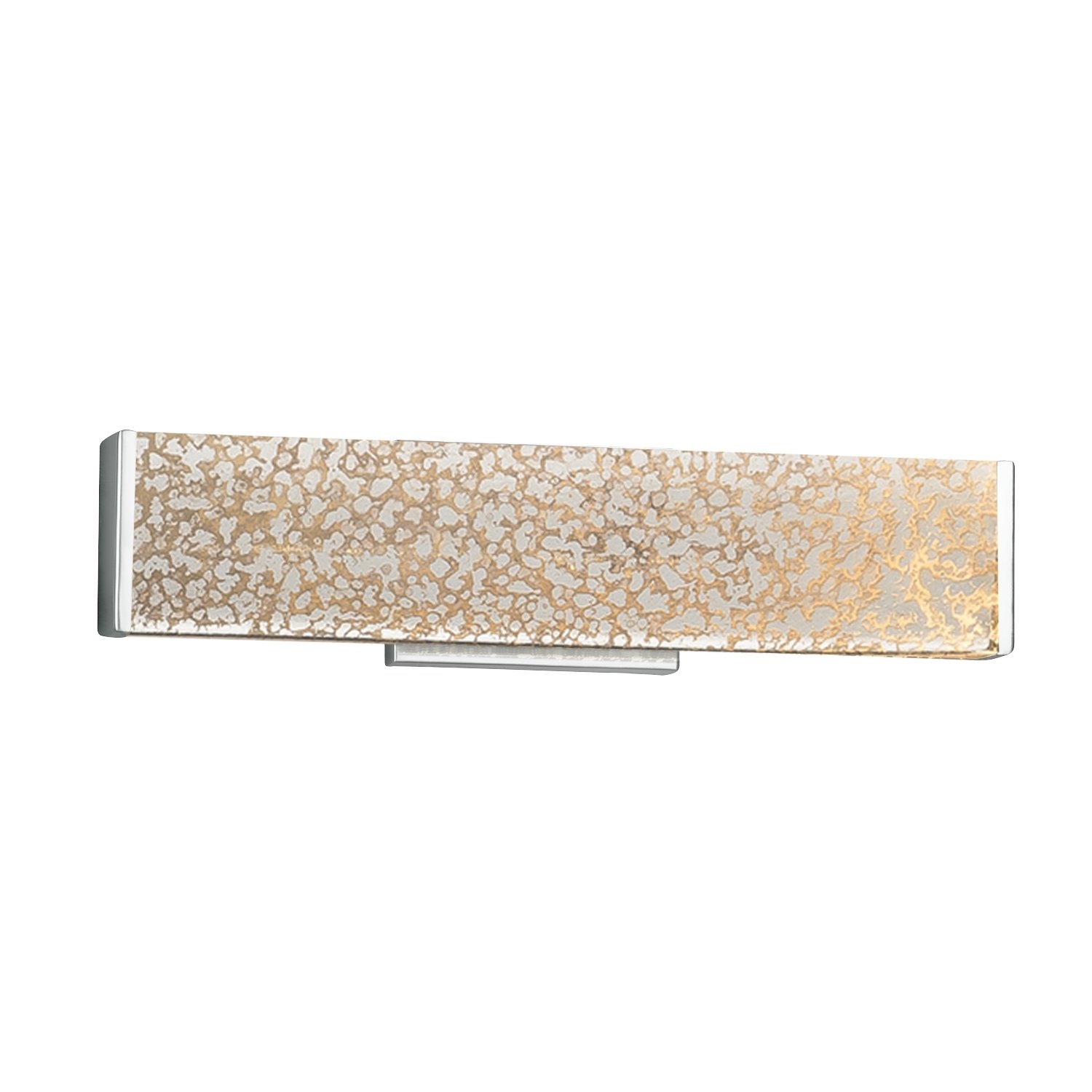 Fusion - Latitude 19" LED Linear Wall/Bath Light - Artisan Glass Shade in Mercury - Polished Chrome Finish